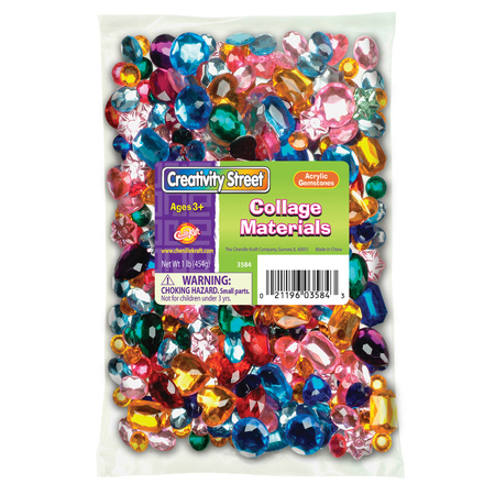 CREATIVITY STREET Acrylic Gemstones, Assorted Colors + Sizes, 1 lb. PAC3584